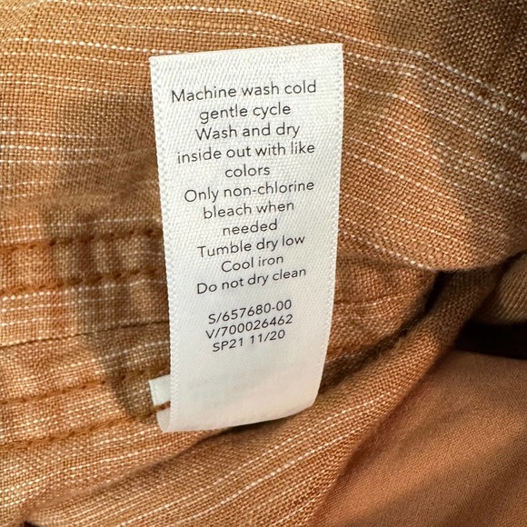 Athleta Cabo Linen Textured Wide Leg Pants Rain Dance Seina Beige - Picture 13 of 15